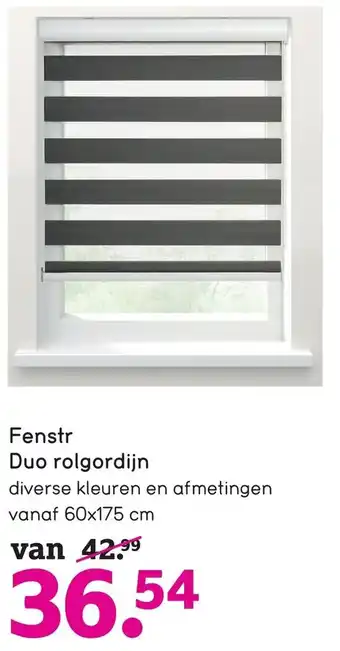 Leen Bakker Fenstr Duo rolgordijn 60x175cm aanbieding