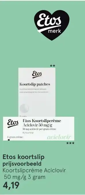 Etos Etos koortslip aanbieding