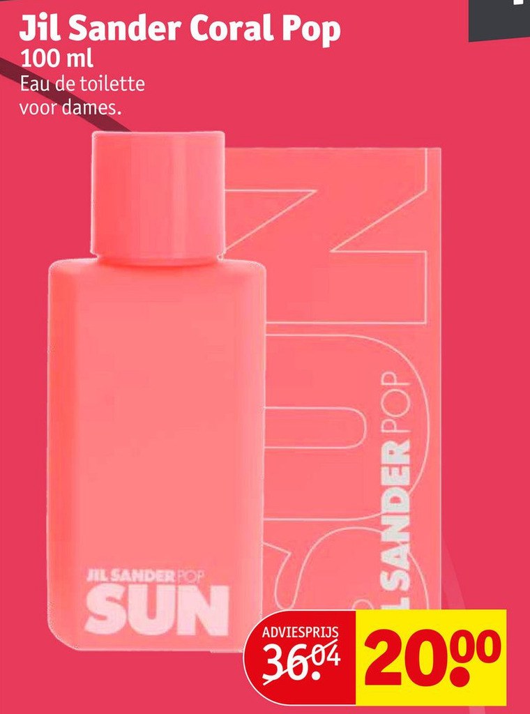 jil sander sun pop coral