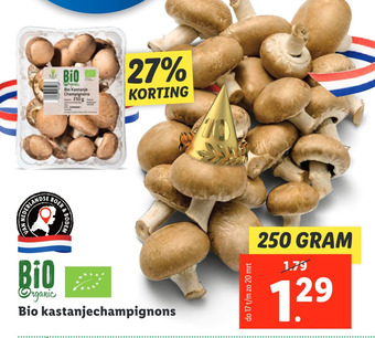 Lidl Bio kastanjechampignons aanbieding