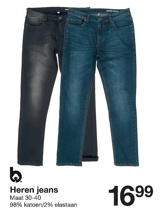 Heren jeans Maat 30-40 aanbieding bij Zeeman