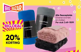 Big Bazar Alle fleeceplaids aanbieding