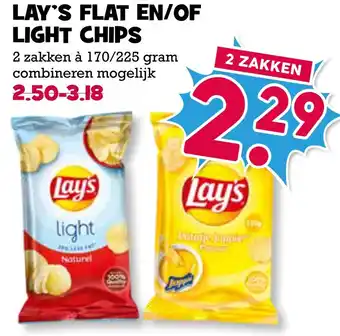 Boon`s Markt Lay's Flat En/Of Light Chips aanbieding