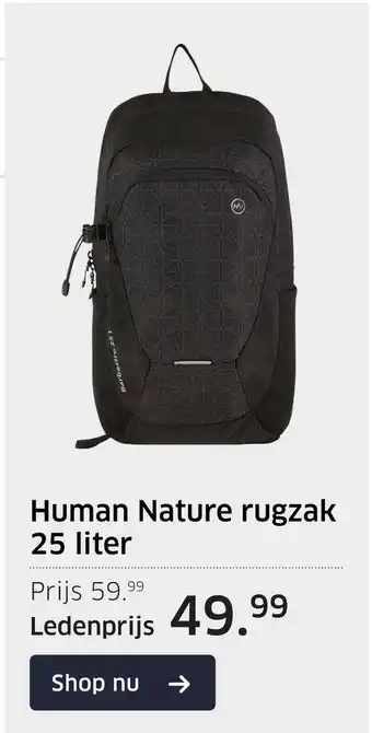 ANWB Human Nature rugzak 25 liter aanbieding