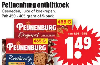 Dirk Peijnenburg ontbijtkoek Gesneden, luxe of koekrepen. aanbieding