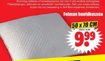 Dirk Felman hoofdkussen aanbieding