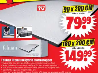 Dirk Felman Premium Hybrid matrastopper aanbieding