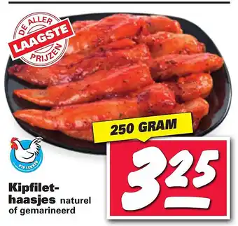 Nettorama Kipfilet- haasjes naturel of gemarineerd aanbieding