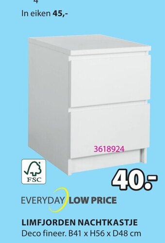 Jysk Limfjorden nachtkastje aanbieding