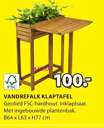 Jysk Vandrefalk klaptafel aanbieding