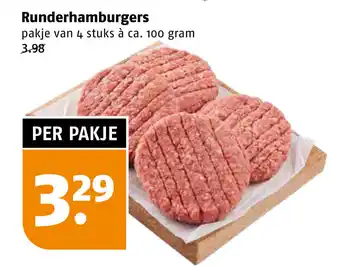 Poiesz Runderhamburgers 100g aanbieding