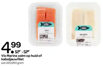 Spar Vis Marine zalm op huid of kabeljauwfilet 220/250g aanbieding