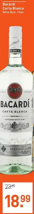 Gall & Gall Bacardi Carta Blanca 1 liter aanbieding