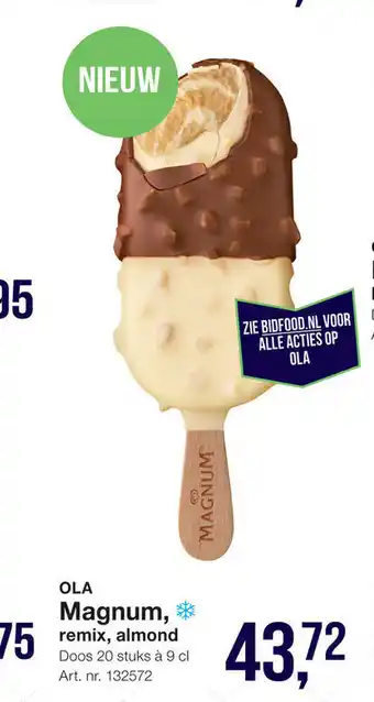 Bidfood Ola Magnum, remix, almond aanbieding