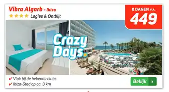 Corendon Vliegvakanties Vibra Algarb - Ibiza aanbieding