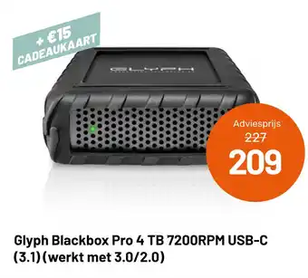 Kamera Express Glyph Blackbox Pro 4 TB 720ORPM USB-C (3.1) (werkt met 3.0/2.0) aanbieding