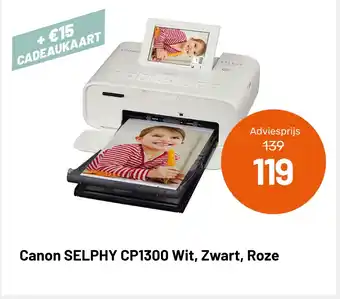 Kamera Express Canon SELPHY CP1300 Wit, Zwart, Roze aanbieding