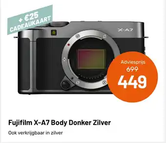 Kamera Express Fujifilm X-A7 Body Donker Zilver aanbieding