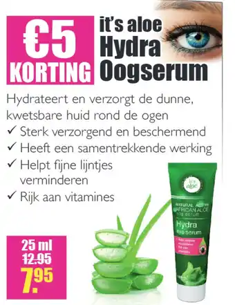 Gezond & Wel it's aloe Hydra Oogserum jserun aanbieding