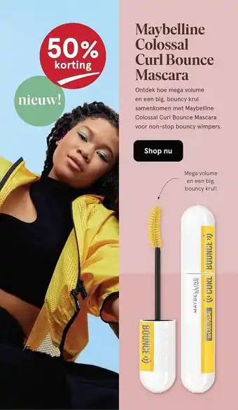 Etos Maybelline Colossal Curl Bounce Mascara 50% Korting aanbieding