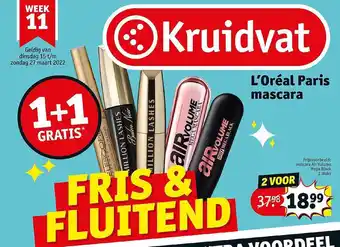 Kruidvat L'Oréal Paris Mascara 1+1 Gratis aanbieding