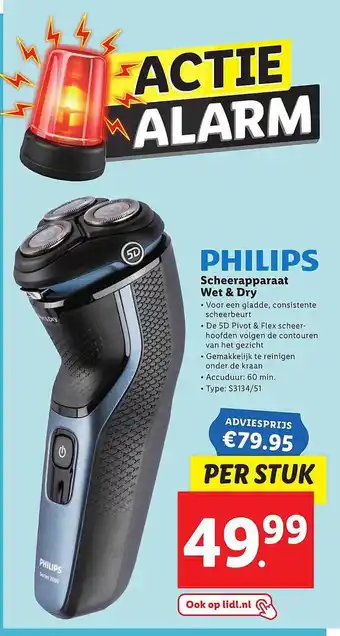 Lidl Philips Scheerapparaat Wet & Dry aanbieding