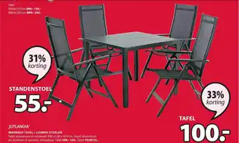 Jysk Jutlandia Maderup Tafel + Lomma Stoelen 31% - 33% Korting aanbieding