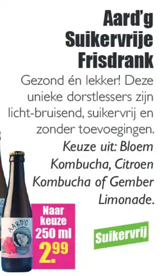 Gezond & Wel Aard'g Suikervrije Frisdrank aanbieding