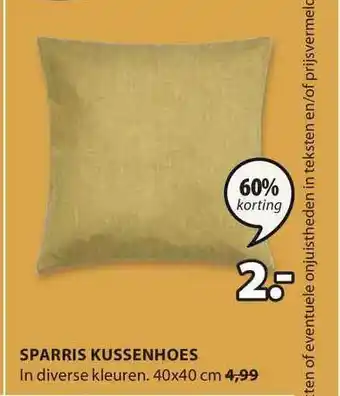 Jysk Sparris Kussenhoes 60% Korting aanbieding