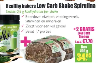 Gezond & Wel Healthy bakers Low Carb Shake Spirulina aanbieding