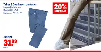 Makro Tailor & Son heren pantalon maat 48 t/m 58 aanbieding