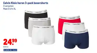 Makro Calvin Klein heren 3-pack boxershorts aanbieding