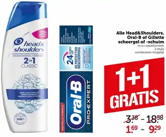 Coop Head&Shoulders, Oral-B of Gillette scheergel of -schuim aanbieding