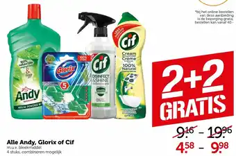 Coop Andy, Cif of Glorix aanbieding