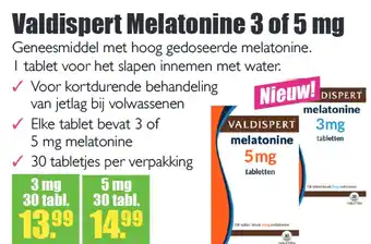 Gezond & Wel Valdispert Melatonine 3 of 5 mg aanbieding