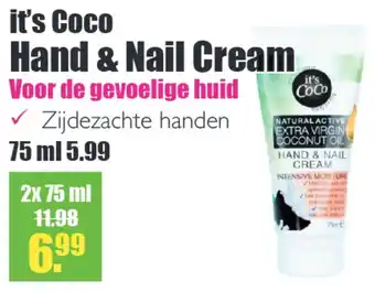 Gezond & Wel it's Coco Hand & Nail Cream aanbieding