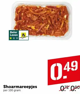 Coop Shoarmareepjes 100g aanbieding