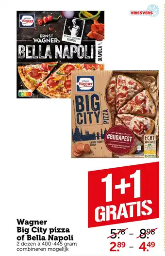 Coop Wagner Big City pizza of Bella Napoli aanbieding