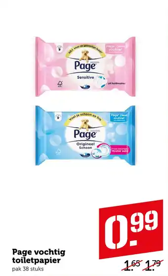 Coop Page vochtig toiletpapier aanbieding