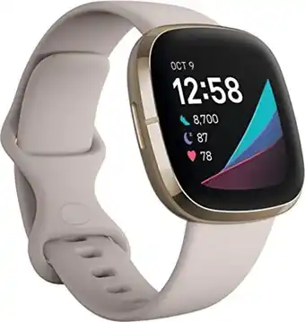 Amazon Fitbit Sense - Geavanceerde smartwatch functies voor een gezond hart, stressbeheersing,... aanbieding