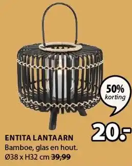 Jysk Entita lantaarn 50% Korting 38x32 cm aanbieding