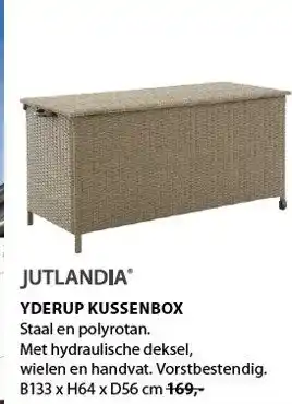 Jysk Yderup kussenbox 133x64x56 cm aanbieding