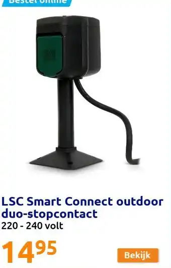 Action LSC Smart Connect outdoor duo-stopcontact aanbieding