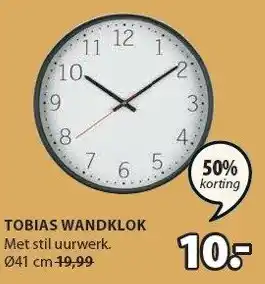 Jysk Tobias wandklok aanbieding