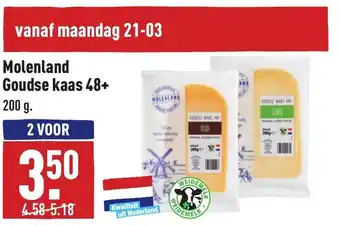 ALDI Molenland goudse kaas 48+ 200g aanbieding