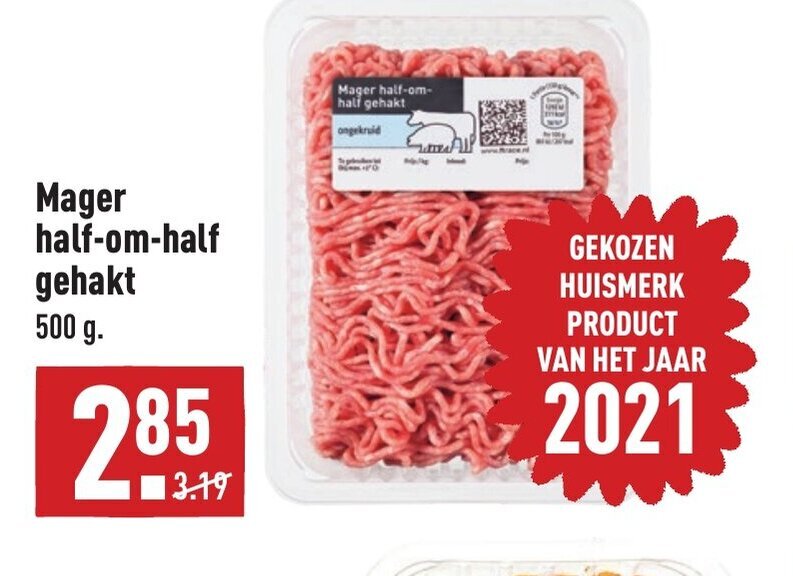 Mager halfomhalf gehakt 500g aanbieding bij ALDI