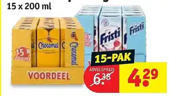 Kruidvat Chocomel Of fristi 15x200 ml aanbieding