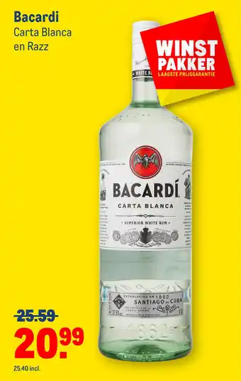 Makro Bacardi Carta Blanca en Razz aanbieding