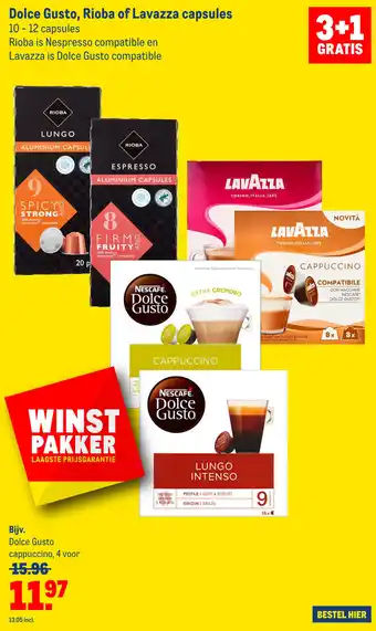 Makro Dolce Gusto, Rioba of Lavazza capsules aanbieding