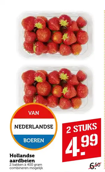 Coop Hollandse aardbeien 400 gram aanbieding